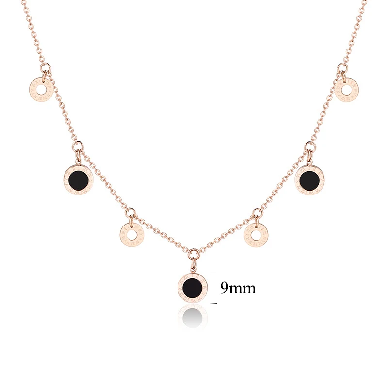 Женские ожерелье с подвеской в виде римскими цифрами из нержавеющей стали цвета