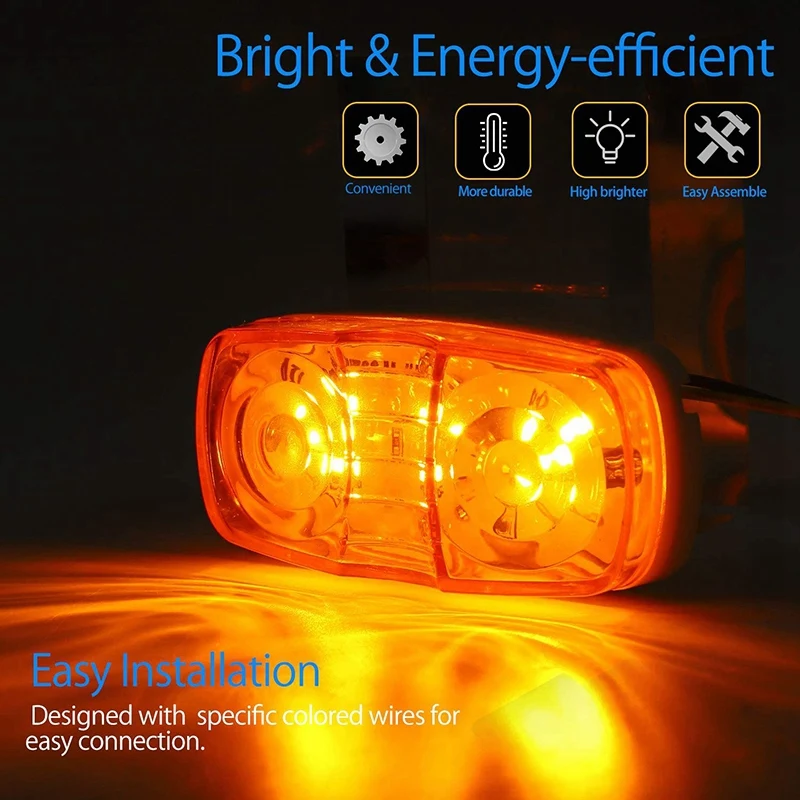 5 кратный желтый светодиодный фонарь для дома на колесах габаритные огни