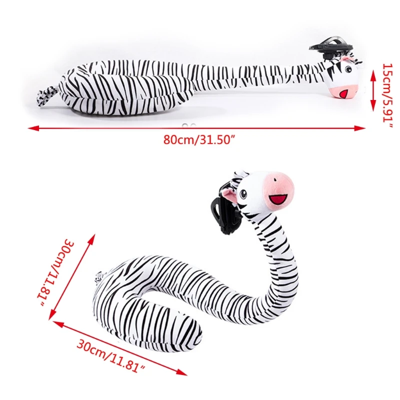 

2 In 1 Travel U-Shaped Neck Pillow with Mobile Phone Holder Cute Cartoon Animal Flexible Plush Cushion Multifunctional Hands