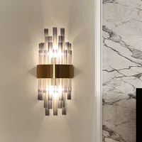 Luxury Bedroom Bedside Light Modern Living Room Aisle Stairs LED Wall Light  Simple Creative Glass Tube Wall Sconce