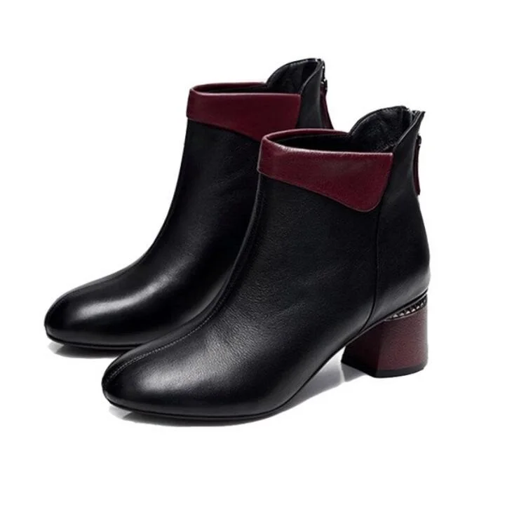 Ботинки женские на высоком каблуке до щиколотки 5 см | Обувь