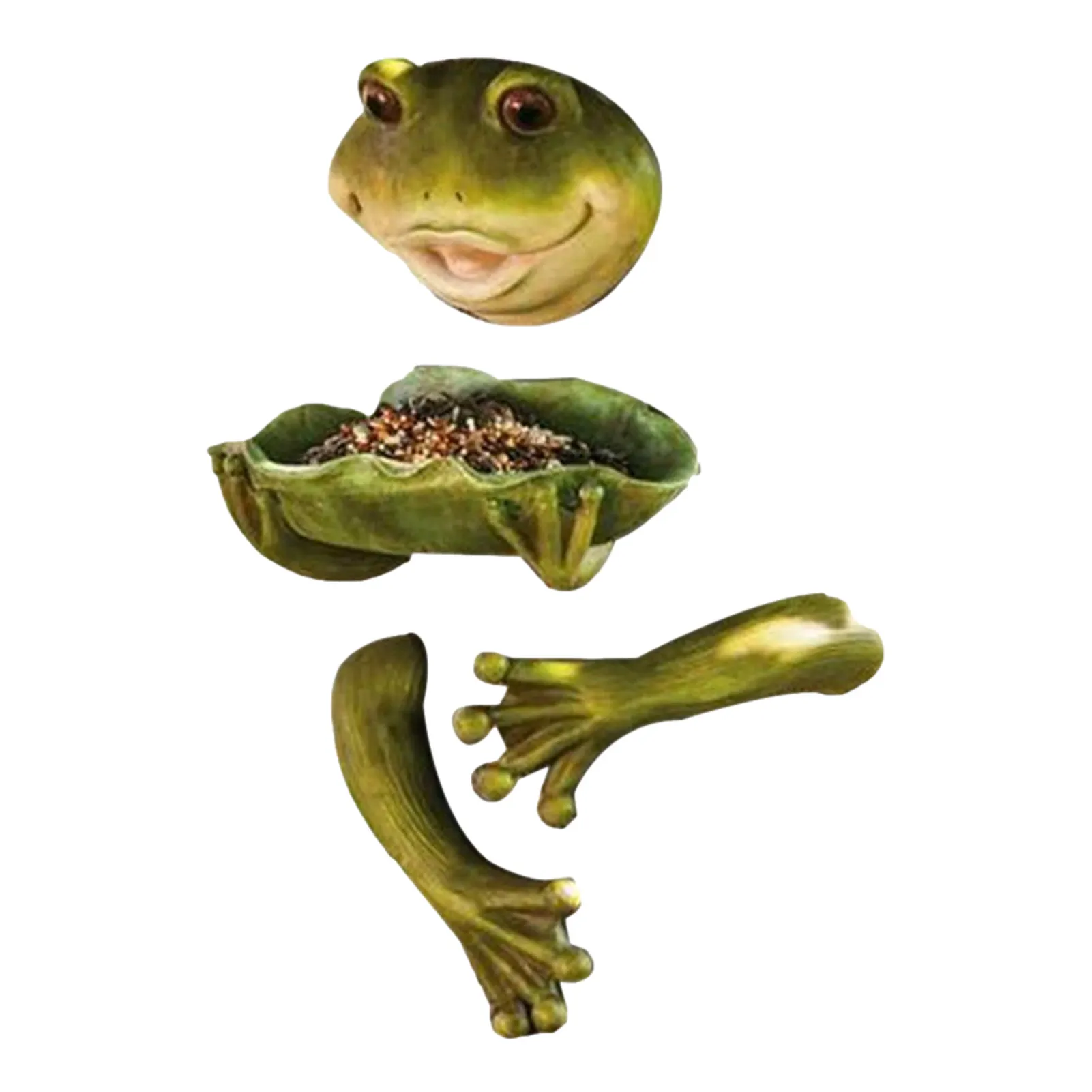 

Cute Frog Birds Feeder Creative Resin Handicraft Animals Ornament Outdoor Hanging Bird Feeder For Garden Courtyard Decoration