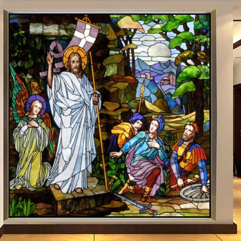 Декоративная самоклеящаяся/Статическая липкая витражная пленка для окон в