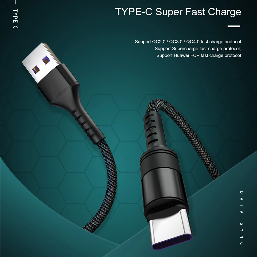 USB C кабель 5A Supercharge Type для Huawei Mate 20 P20 P30 Pro Быстрая зарядка | Мобильные телефоны и