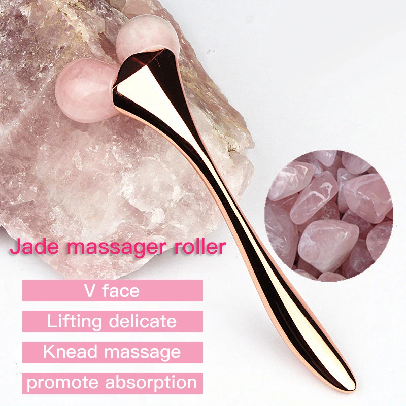 

Beauty care 3d facial jade roller massager face lift massage for skin tightening wrinkle remover jade stone cold gemstone natura