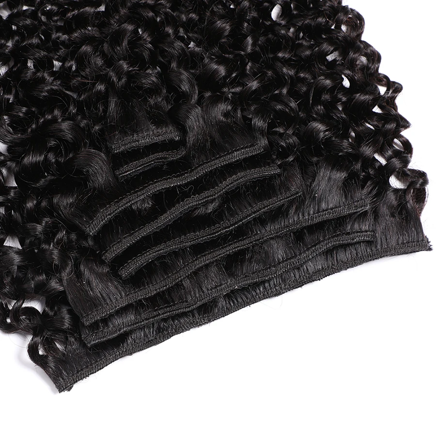 

Malaysian Curly Clip in Human Hair Extensions 100% Natural hair Clip Ins 120g Remy Hair 8Pcs/Set Tangle Free Free Shipping