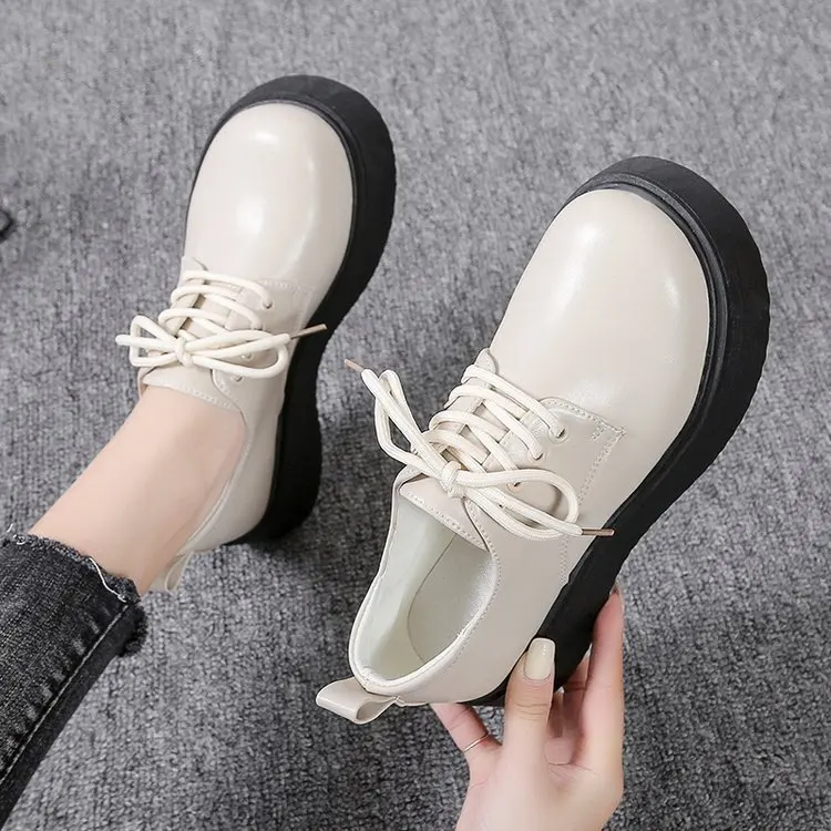 

Round Toe Shoes Woman 2021 Clogs Platform Soft Female Footwear Modis Casual Sneaker Loafers With Fur New Creepers Dress Cute