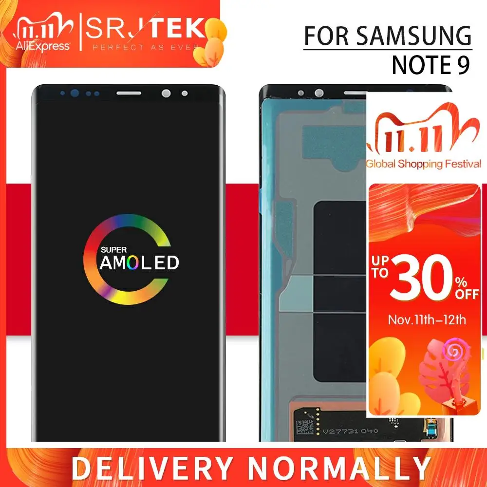 Сенсорный ЖК экран для Samsung Note 9 сенсорное стекло с дигитайзером в сборе рамка N960