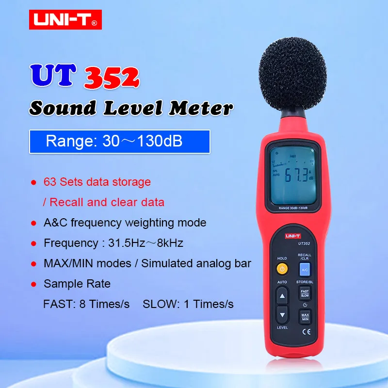 Цифровой измеритель уровня звука UNI T UT352 децибел 30 130 дБА профессиональное