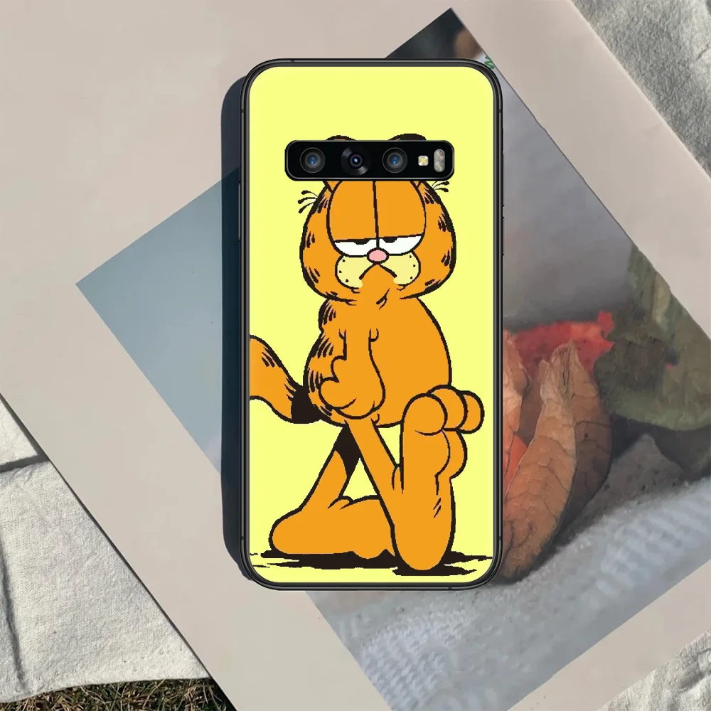 

Cartoons cat Garfield Phone Case Cover Hull For Samsung Galaxy S 7 8 9 10 e 20 FE edge uitra plus Note 9 10 20 black Coque Tpu