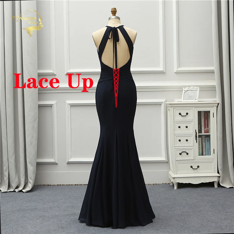 Женское длинное вечернее платье с лямкой на шее и открытой спиной|Вечерние