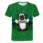Летние футболки с животными для мальчиков и девочек, детские топы с красочными собаками, футболка, милая детская футболка с 3D-принтом, детская одежда оверсайз с краской