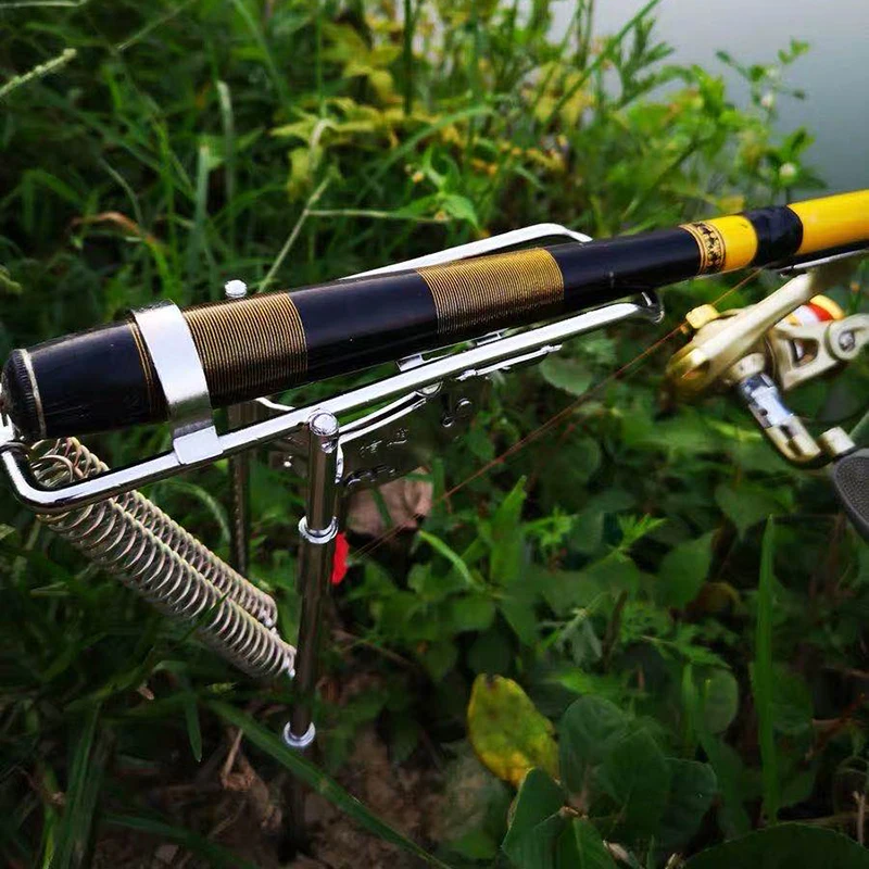 

Fishing Rod Holder Spring Automatic Full Stainless Steel Adjustable Sensitivity Folding Fishing Accessories Bracket