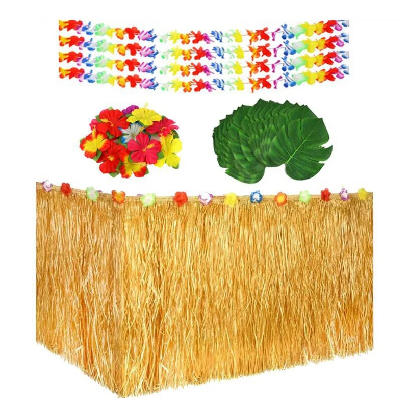 

Hawaiian Palm Leaf Hibiscus Decor Luau Party Supplies Birthday Decorations, Sunflower Banner, Artificial Palm Leaves