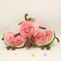 1pc cute kawaii cartoon watermelon stuffed fruit toy chidren soft plush dolls toys kids birthday gifts home decoration cs