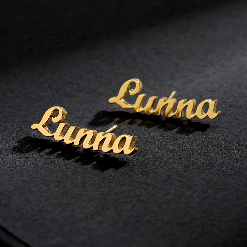 Инициальные ювелирные изделия индивидуальное имя серьги из нержавеющей стали