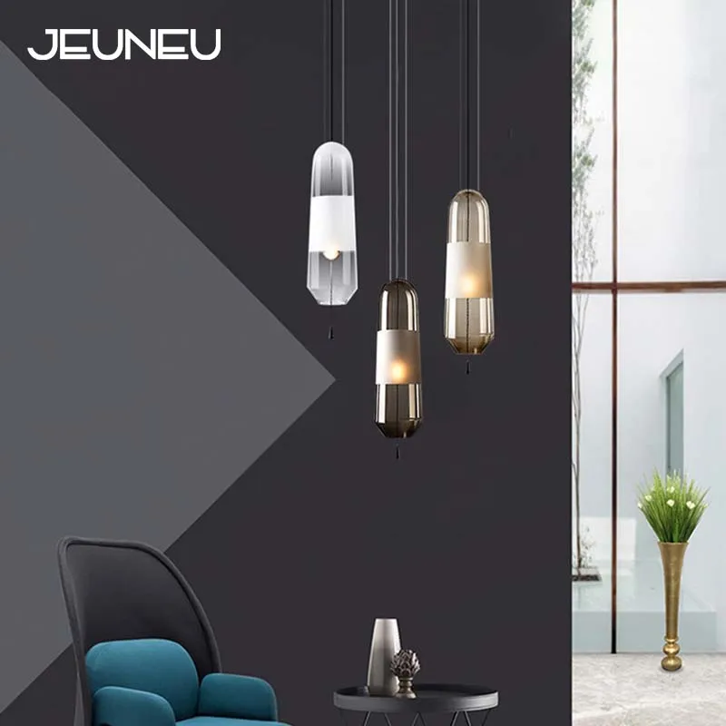 Скандинавская Современная креативная Подвесная лампа стеклянная E14