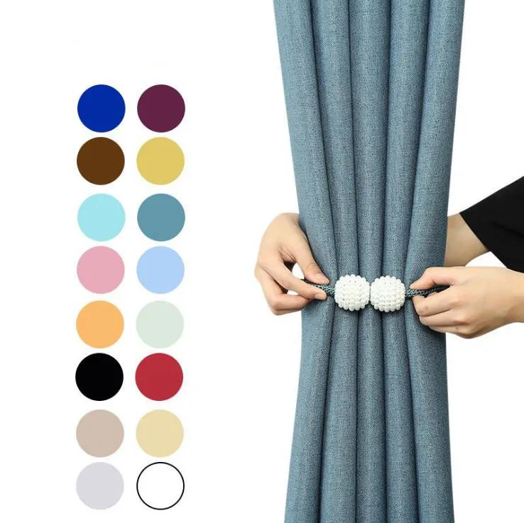 Магнитный зажим для штор держатель с жемчужинами подвесной круглой веревкой