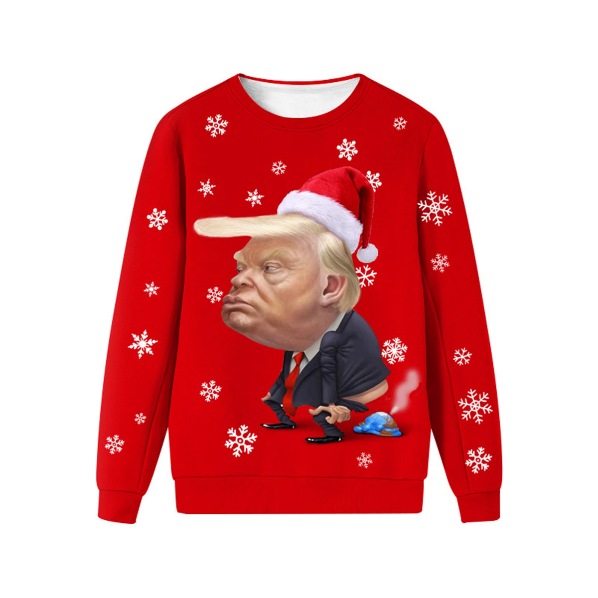 Худи унисекс рождественское с 3D Дональдом Трампом Уродливый Рождественский