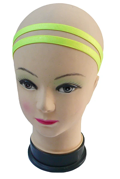 Neon Yellow 1 шт. в продаже, двойная эластичная повязка на голову, Софтбол, Противоскользящие силиконовые резинки для волос, повязка на голову, резинка для волос - Цвет: Neon Yellow