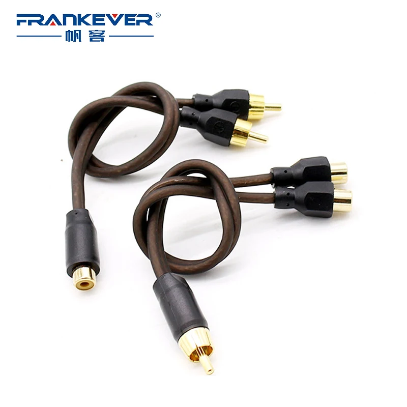 

Frankever Audio Cable 2 RCA Male to 1 RCA Female Y Splitter Cable for Car Amplifier Speaker Aux Cable Aux Line Audio Adapter