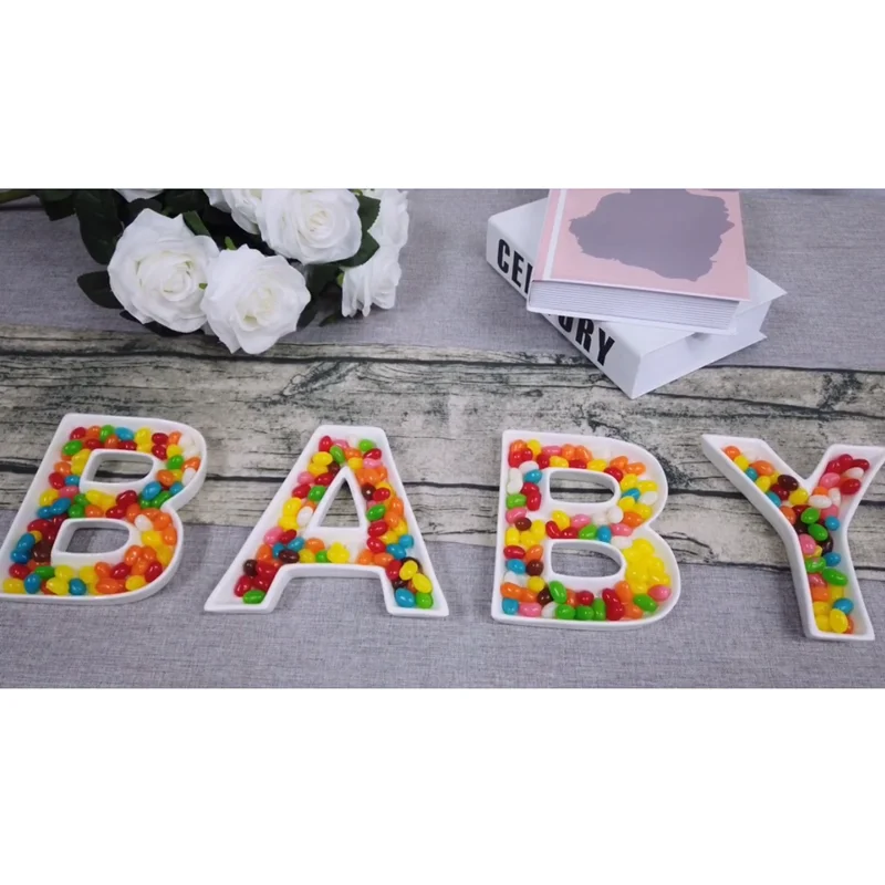 Керамические блюда и тарелки для конфет свадебной вечевечерние НКИ|letter dishes|ceramic