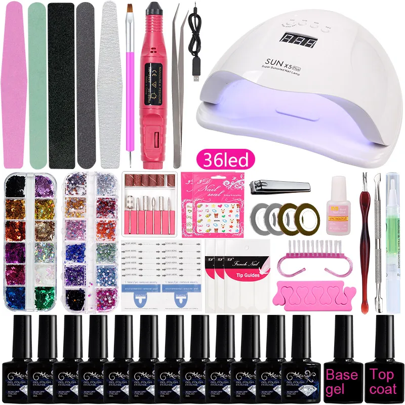 набор для маникюра УФ-светодиодный лампой Быстросохнущий гель быстрого