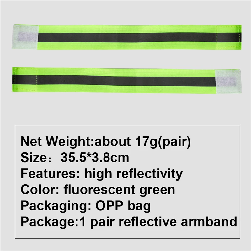 2pcs Reflective Strips Running Warning Cycling Bike Safety Night Bicycle Fishing Bind Pants Hand Leg Strap Wrist Tape |