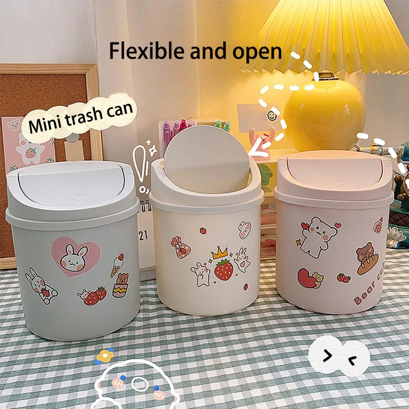 

ins wind cute desktop storage bucket creative diy student sundries cosmetic storage artifact desktop small trash can pen holder