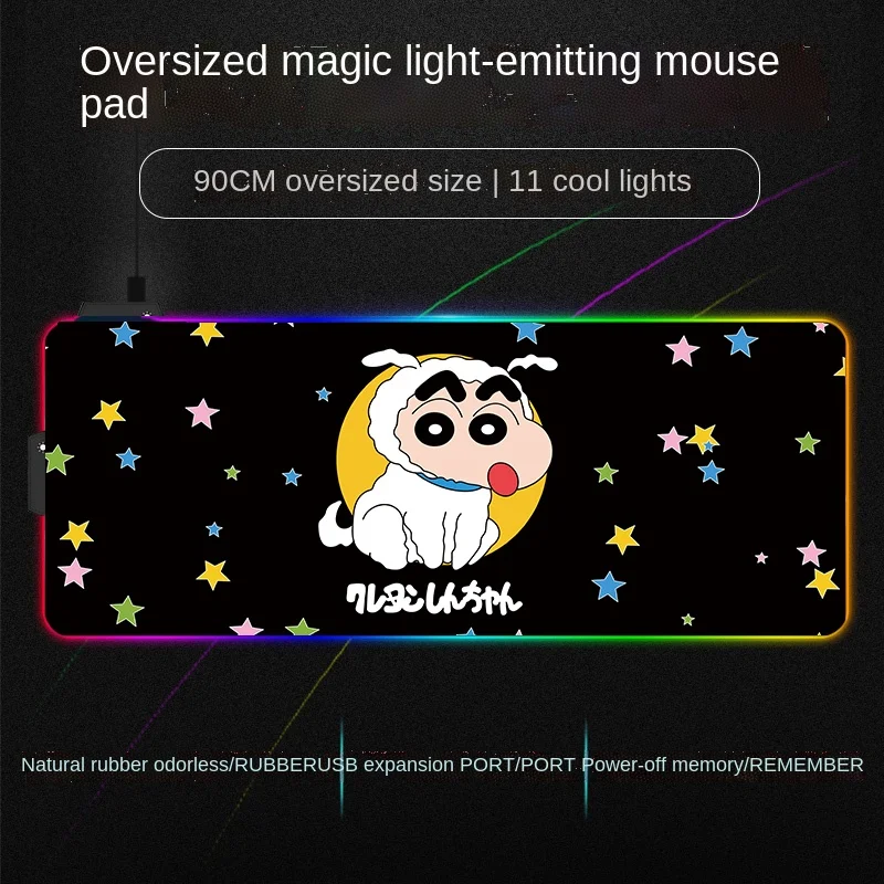 

MRGLZYGirls RGB Home Internet Custom Oversized Thick Anti-slip Boys Cool Light Pollution LED Wrist Pad Seam Fabric Creativity