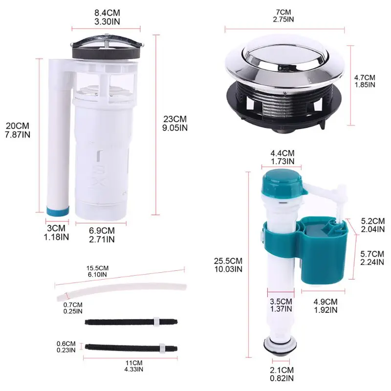 

Dual Flush Fill Toilet Water Tank Connected Cistern Inlet Drain Valve Bathroom Facilities Repair Accessories
