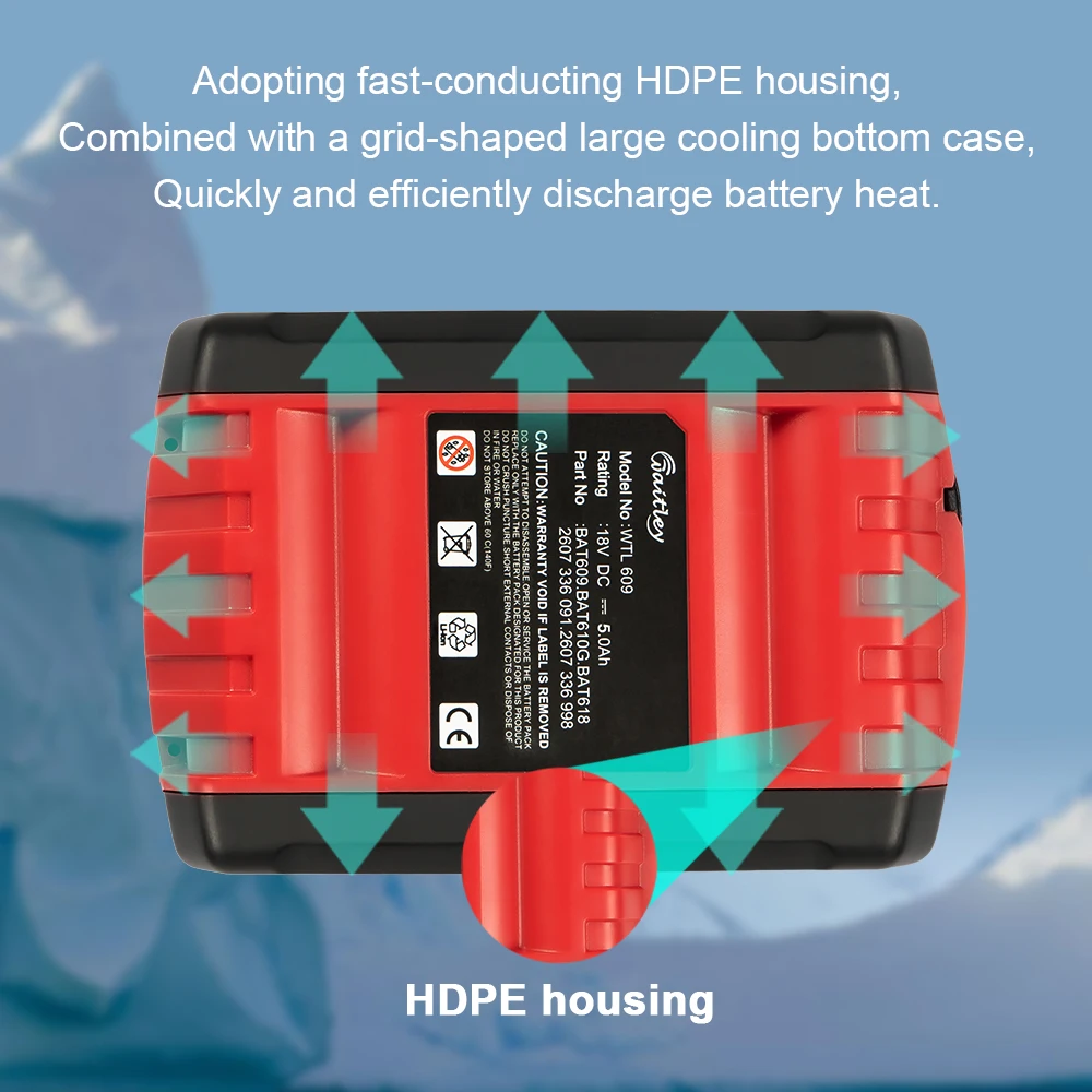 Waitley 18V 5000mah литий ионная аккумуляторная батарея для Bosch Электроинструмент