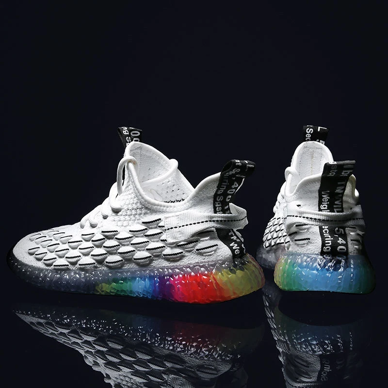 Кроссовки мужские с сетчатым плетением дышащие повседневный принт 4D для отдыха