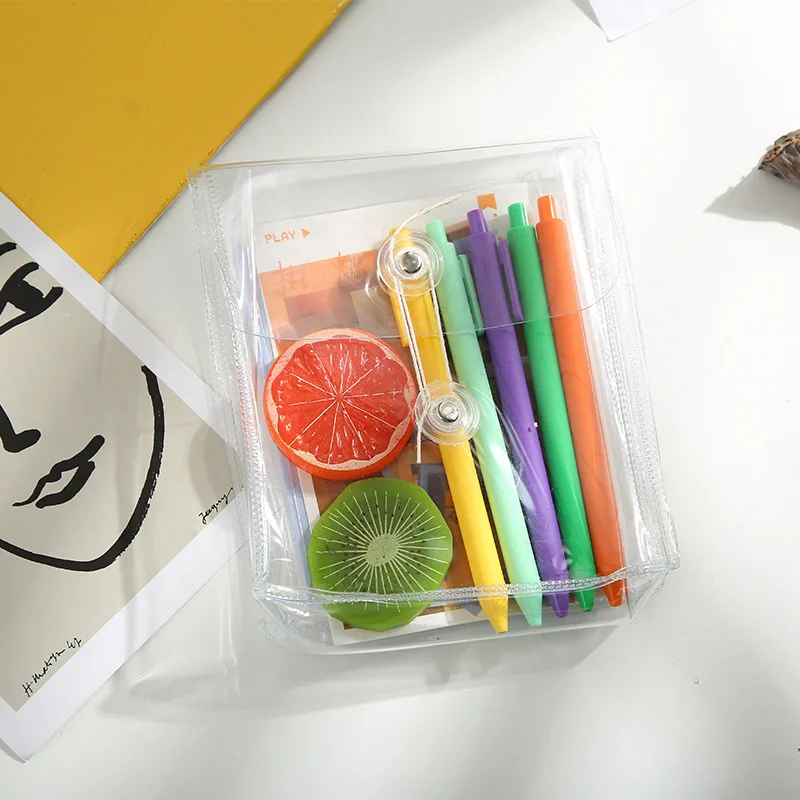 

School Supplies Student Stationery Pvc Storage Bag Japanese High Capacity Water Proof Transparent Pencil Case Back To School