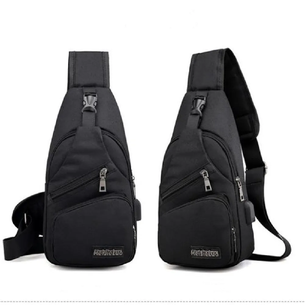 

New fashion travel chest bag south Korean popular logo one shoulder bag nylon men's chest bag sports casual cross-body bag