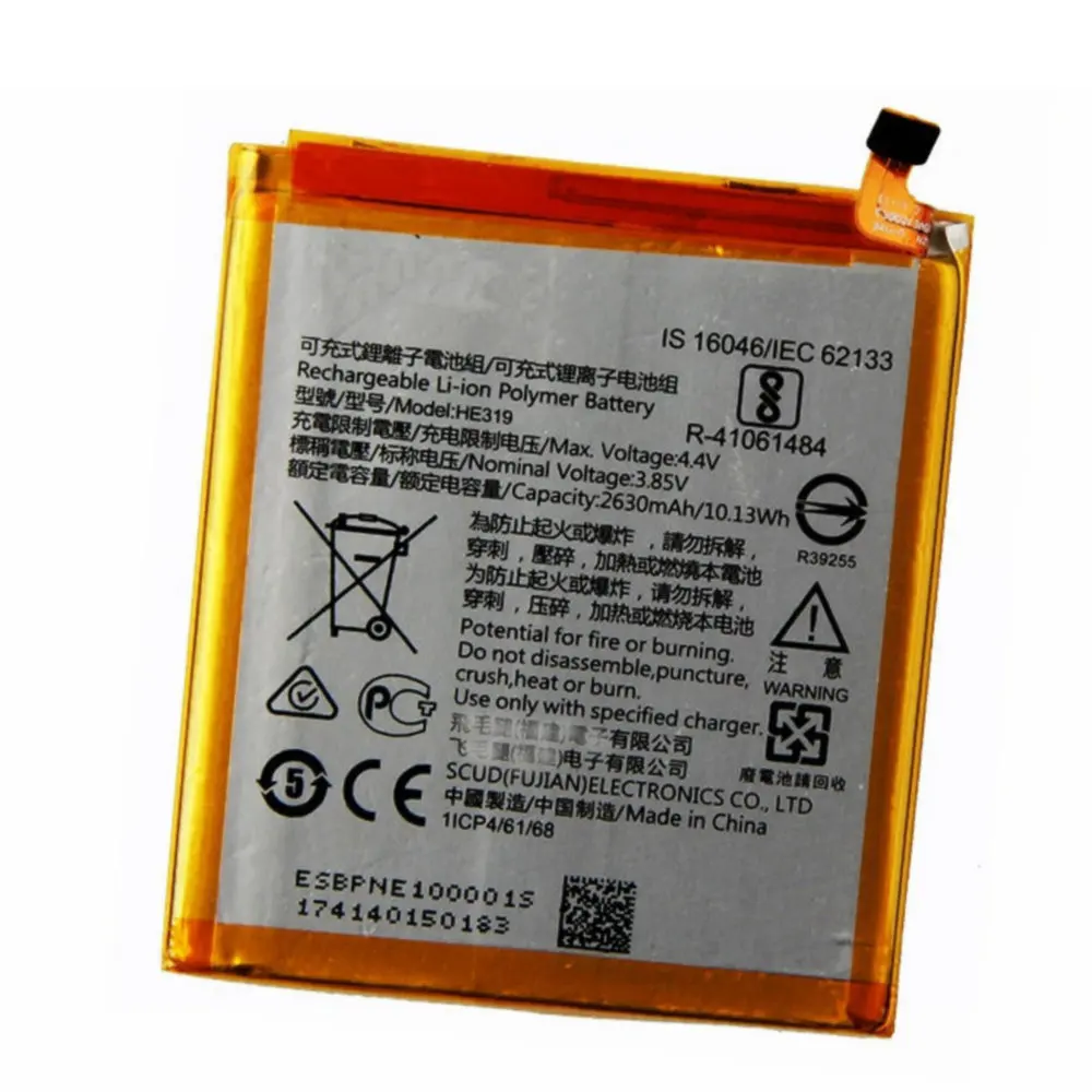 Аккумуляторы 2630 мАч HE319 для смартфона Nokia 3 TA 1020 1028 1032 Высококачественная сменная