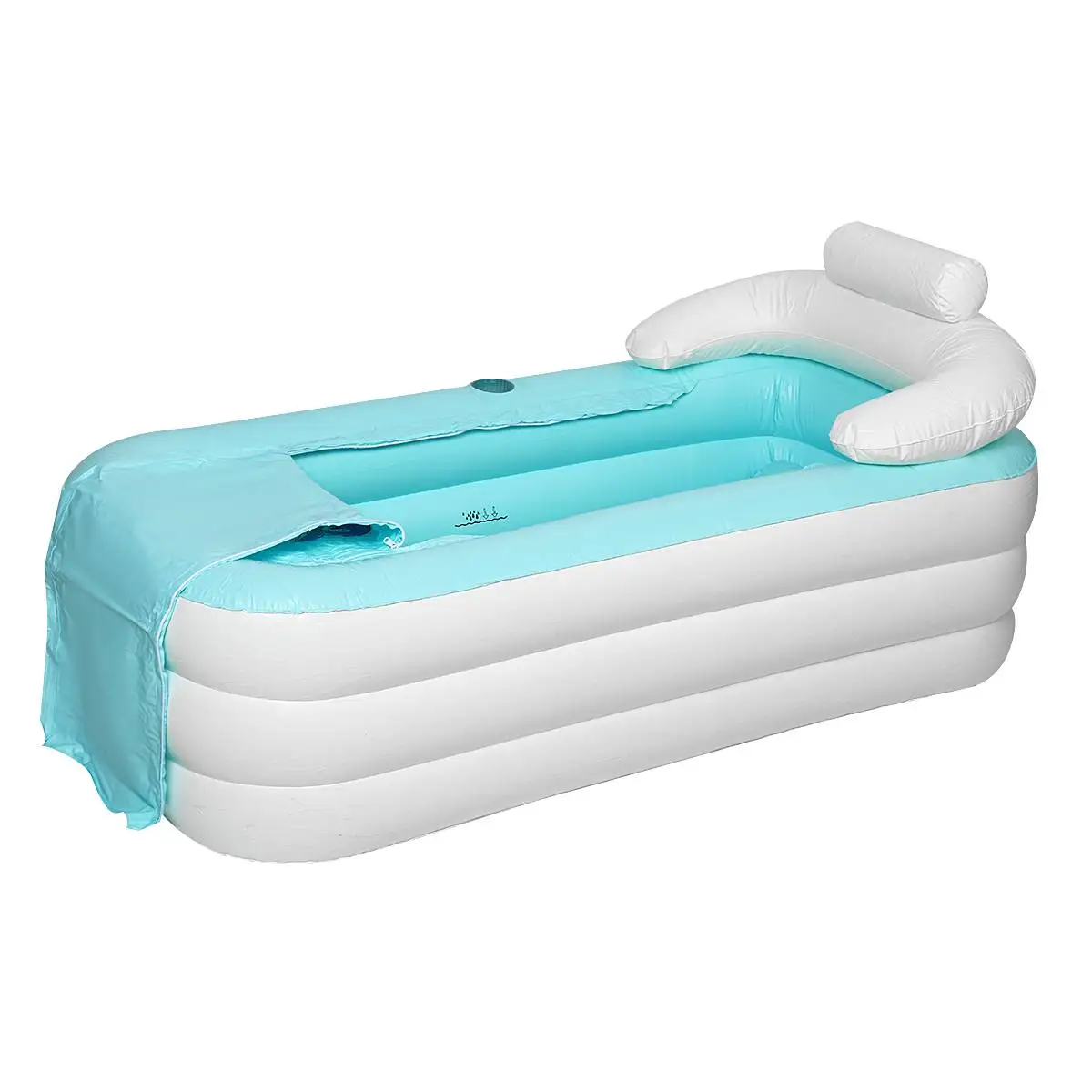 

160x64x84cm Large Size Inflatable Bath Bathtub SPA PVC Folding Portable For Adults With Air Pump Household Inflatable Tub Blue
