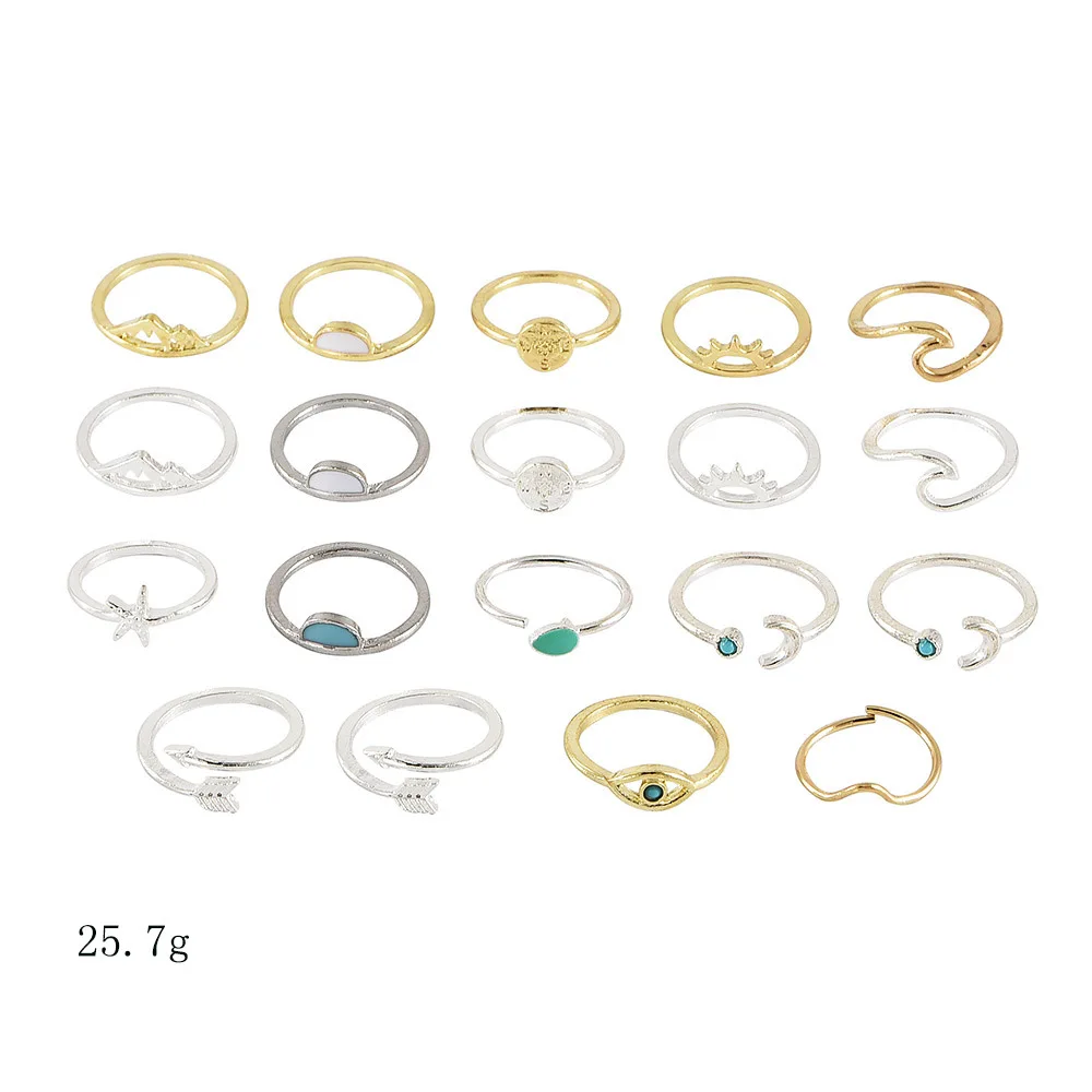 Женский комплект колец DIEZI винтажный Набор Колец золотого и серебряного цвета