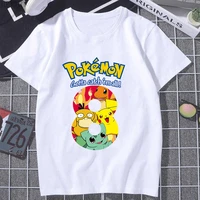 pokemon t shirt anime number top cartoon women t shirt print kawaii casual short sleeve birthday tees mother and daughter tshirt