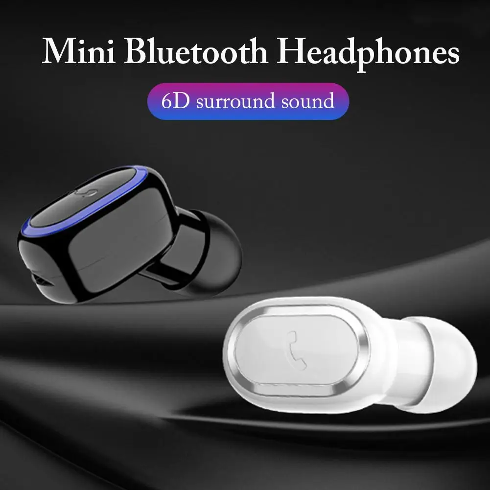 

Bluetooth Wireless Headphones Single Ear 6D TWS HD Noise-cancelling 5.0 Mini Earbud Stereo Surrounds HIFI Sound Quality Headset