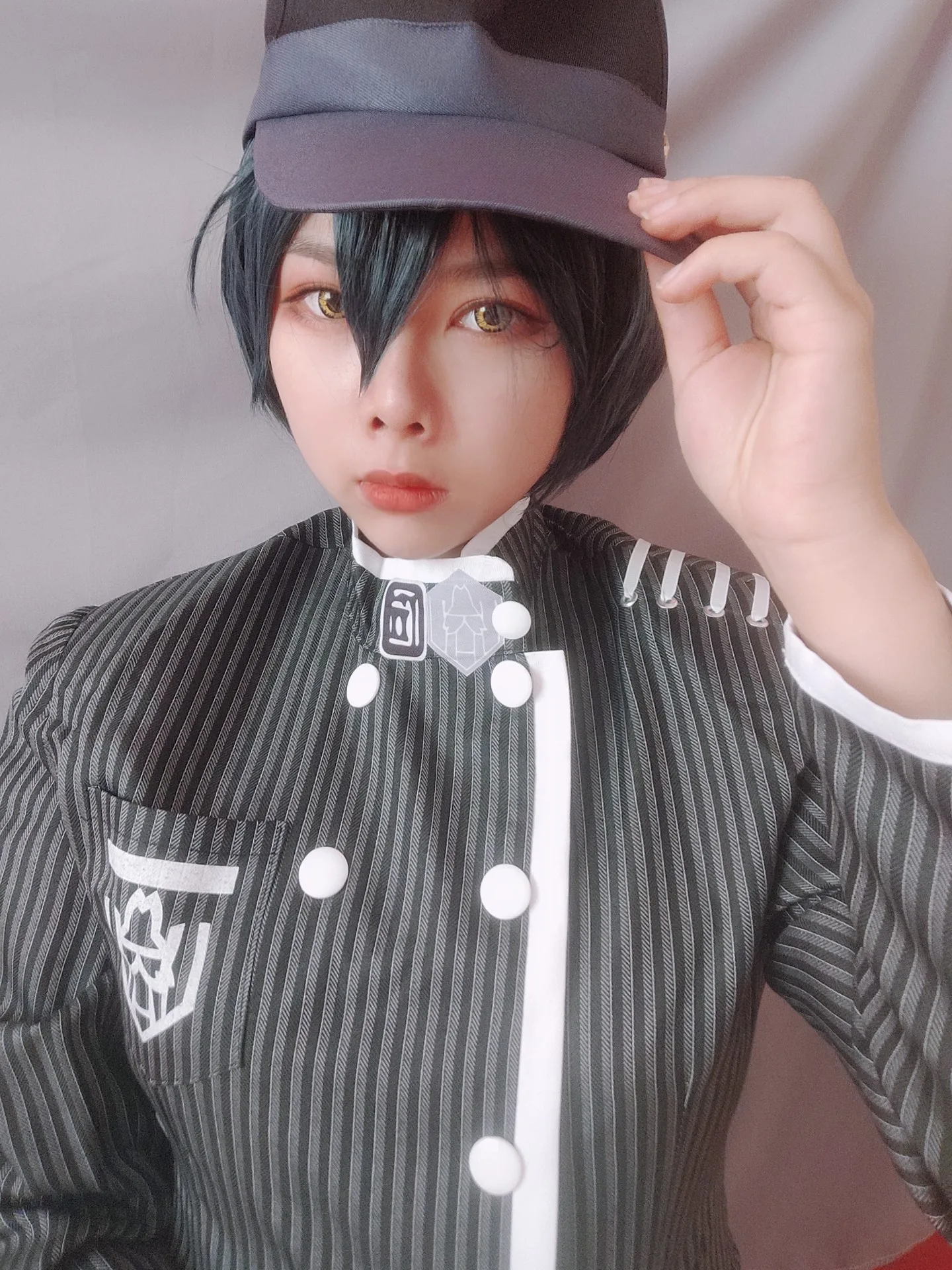 

New Danganronpa V3 Cosplay Saihara Shuichi Cosplay Costume black suits Anime Game School Uniform Suit Outfit Coat + Pants + Hat