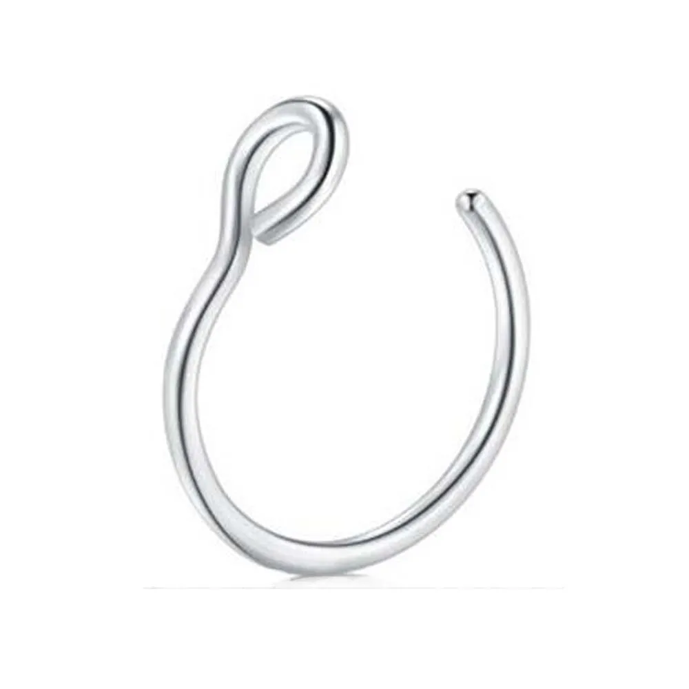 1PC Steel Fake Nose Ring Labret Lip Ring C Clip Lip Helix Piercing Tragus Rose Gold Faux Septum Rings Hoop Neus Piercing Jewelry