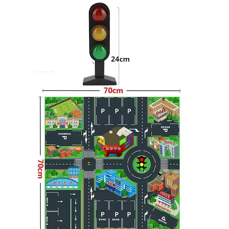 Игрушки Монтессори дорожный блок Обучающая Карта города светофор знак такси