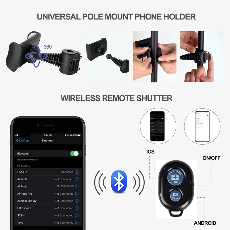 

Selfie Ring Light with Remote Control Extendable Tripod Stand LED Circle Lights for Live Stream Makeup YouTube Video TikTok