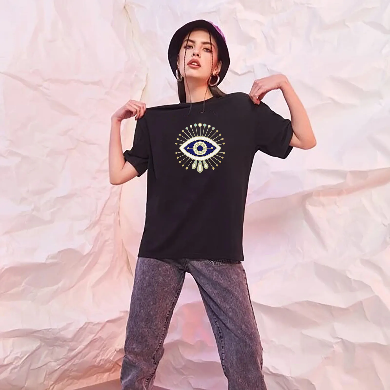 

SAGACE Men's and women's same print T-shirt New Fashion Women's Short Sleeve Casual Print Loose T-shirt Top Blouse