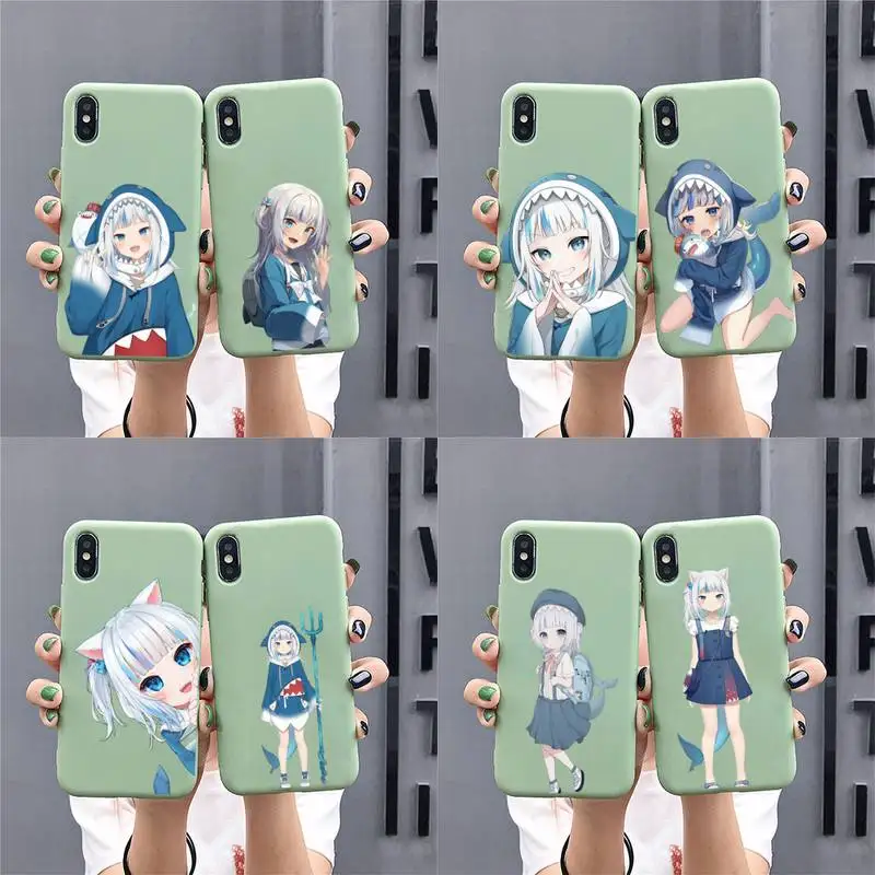 

Hololive gawr gura Phone Case for iphone 13 12 mini 11 Pro Max X XS XR Solid Color For 7 8 6 6S Plus Capa