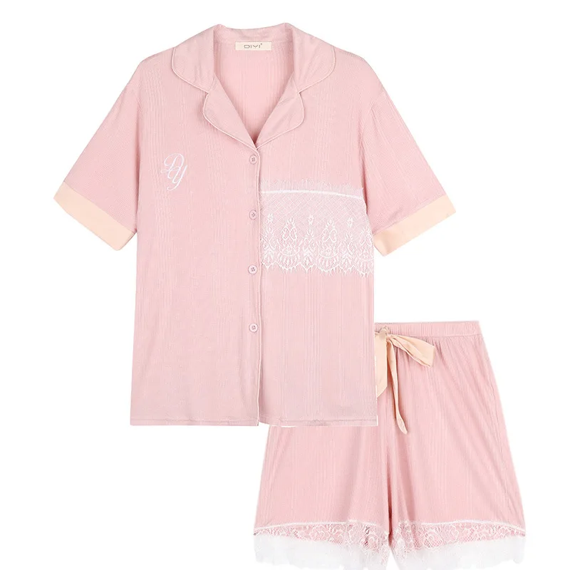 

Women's Short-sleeved Shorts Pajamas Set for Women Comfortable and Breathable Home Suit Features Cotton Pijamas Feminino