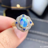 kjjeaxcmy fine jewelry 925 sterling silver inlaid natural white opal ring new female gemstone ring noble support test