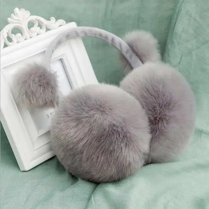 Зимние наушники Qearlstar для детей из искусственного кроличьего меха плюшевые