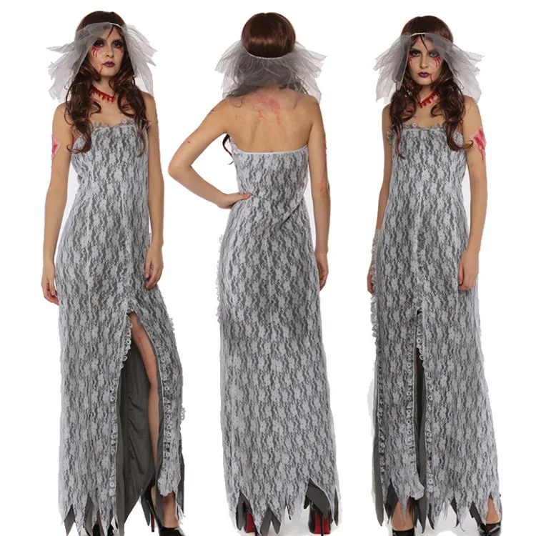 Костюмы на Хэллоуин для женщин костюм невесты призрака новый зомби ужаса бара